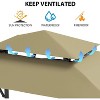 8x5ft Grill Gazebo Canopy w/LED Lights, 2 Shade Panels, Bottle Opener & Hooks – BBQ Shelter for Backyard, Patio, Garden - 3 of 4