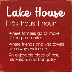 Slickblue Lake House Wood Wall Sign – Rustic 7x7 Décor – Family, Friends & Relaxation Quote, Color Options - 1 of 3