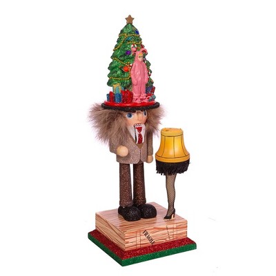 15-Inch Glittered Christmas Nutcracker with Leg Lamp and Tree Hat