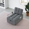 NicBex Convertible Sleeper Chair,Modern Velvet Pull-out Sofa Bed with Solid Wood Frame,Soft Couches for Living Room,Beige/Orange/Gray/Pink - 4 of 4