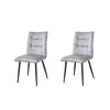 ModernLuxe Set of 2 Dining Chairs Velvet Upholstered Accent Chairs with Soft Cushioned Seat & Iron Frame, Armless Chairs Arm Chairs, Yellow/Gray - 3 of 4