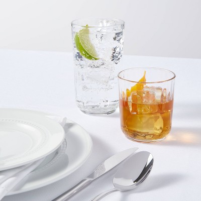 12pc Glass Saybrook Double Old Fashion and Highball Glasses Set - Threshold&#8482;