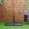 Outsunny 4 Pieces Patio Umbrella Base, Outdoor Cantilever Offset Umbrella Weights w/ U-Locking, 123 lb. Capacity Water or 158 lb. Capacity Sand, Black - 2 of 4
