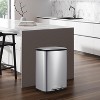 13.2 Gal/50L Trash Can, Rectangular Stainless Steel Trash Can with Recycling Bin, Fingerprint-Resistant, Soft-Close Lid, Step-on Garbage Bin - 2 of 4