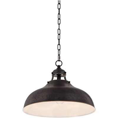 Essex Dyed Bronze Farmhouse Industrial Pendant Light