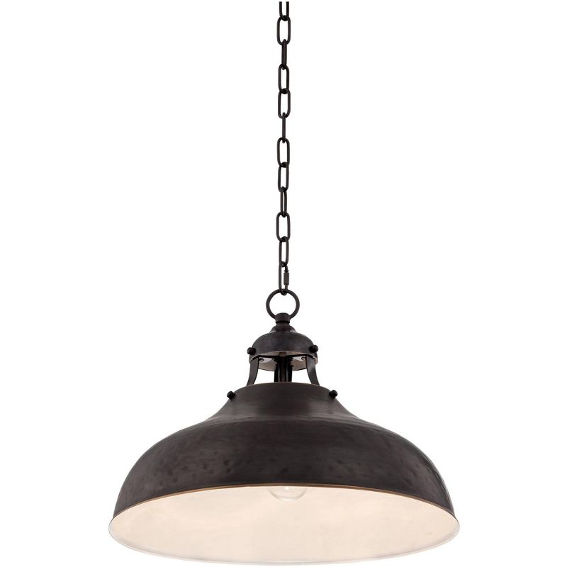 Franklin Iron Works Dyed Bronze Pendant 16" Wide Farmhouse Industrial Rustic Dome Shade for Dining Room Living House Kitchen Island Entryway Bedroom, 5 of 8