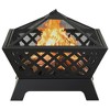 vidaXL Fire Pit with Poker 25.2Inch XXL Steel - 3 of 4