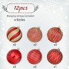 Aoibox 80mm Christmas Balls 12 Pack Shatterproof Plastic Ornaments Red Gold Hanging Tree Decorations for Holiday Party Wedding - 2 of 4
