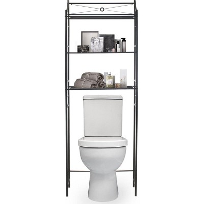 Black Steel 3-Tier Over-the-Toilet Storage Shelf