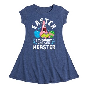 Girls' - SpongeBob Squarepants - Easter Weaster Fit & Flair Cap Sleeve Dress - 1 of 4