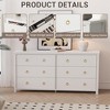 Chest of Dressers with 3 Drawers, Night Stand with Gold Handles, Large Clothes Storage Cabinet for Bedroom, Nursery, Living Room, Closet, White - 4 of 4