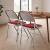 Metal Foldable Chair with Cushion and Non-Slip Feet Pads, Linen Party Chairs for Indoors and Outdoors, Meeting Room - 3 of 4