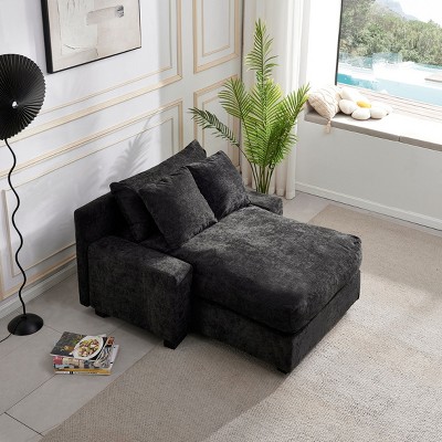 NicBex Couches for Living Room 48.8" Sofa Couch Modern Minimalist Upholstered Sofa Bed Sleeper with 3 Throw Pillows for Apartment
