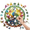 Probe Hues Wooden Mandala Peacock Jigsaw Puzzle - 2 of 3