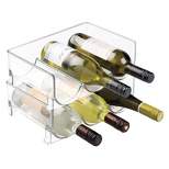mDesign Plastic Stackable Wine Bottle Storage Organizer Rack