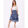 INSPIRE CHIC Women's Floral Elastic Waist Tiered Ruffle Boho Midi Skirts - 2 of 4