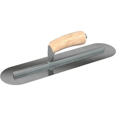 Bon Tool 66-195 Finish Trowel- Round - Cs - 16 X 4.5 - Wd - Long Shank