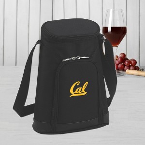 NCAA California Berkeley University Golden Bears Stylish 2 Bottle Insulated Wine Tote Bag with Cheese Board, Knife and Corkscrew - 1 of 3