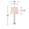 Vienna Full Spectrum Traditional Table Lamp Faceted Crystal and Chrome Urn White Drum Shade for Living Room Family Bedroom Bedside - 4 of 4