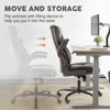 MAYEERTY Big and Tall Office Chair, Wide Seat Ergonomic Computer Desk Chair High Back Executive Leather Chair Adjustable Flip-up Armrest Design,Brown - 3 of 4