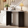 Narrow Console Accent Table,Table with Faux Marble Tabletop And Rubber Wood Legs,Oval Console Table For Living Room Hallway-Cuddlewood - 2 of 4