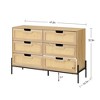 Modern Farmhouse Wood Storage Cabinet with Metal Handles, Drawer Rattan Dresser,Chest of Drawers Closet Organizers for Bedroom,Living Room - 2 of 4