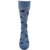 Memoi Men's Graduation Pattern Rayon from Bamboo Novelty Crew Sock Denim Heather 10-13 - 2 of 4