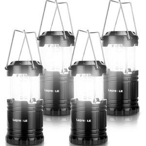Lepro LED Camping Lanterns Battery Powered, Collapsible, IPX4 Water Resistant, Outdoor Portable Lights for Emergency, Hurricane, Storms and Outages - 1 of 4