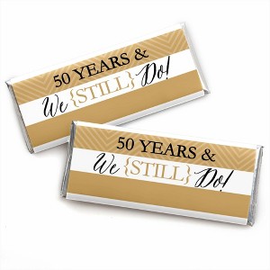 Big Dot of Happiness We Still Do - 50th Wedding Anniversary Party - Candy Bar Wrappers Party Favors - Set of 24 - 1 of 4