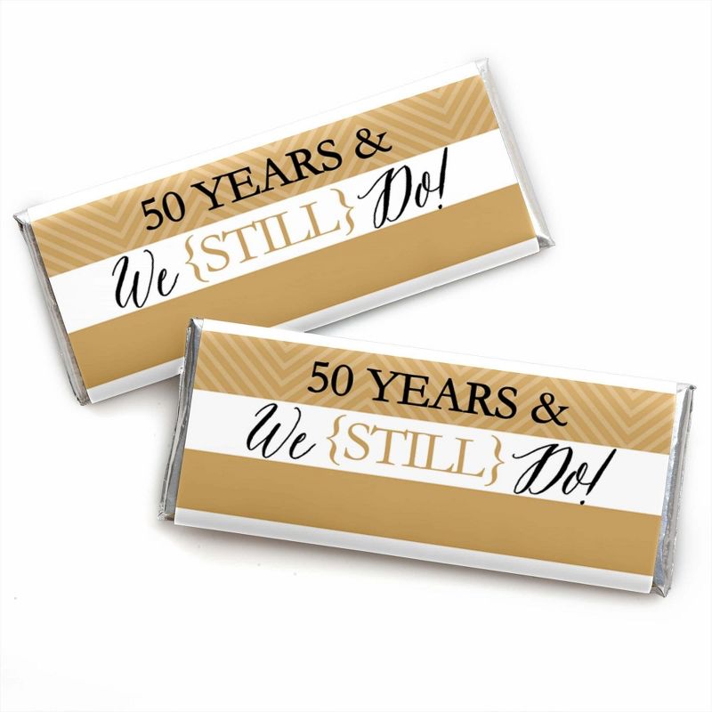 Big Dot of Happiness We Still Do - 50th Wedding Anniversary Party - Candy Bar Wrappers Party Favors - Set of 24, 1 of 5