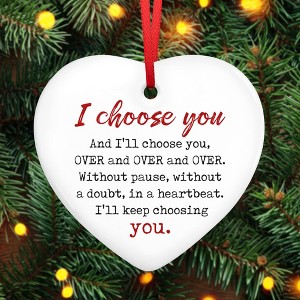 Christmas Couples Gifts for Him and Her - Ceramic Christmas Ornaments 2025 for Tree Decorations - 1 of 4