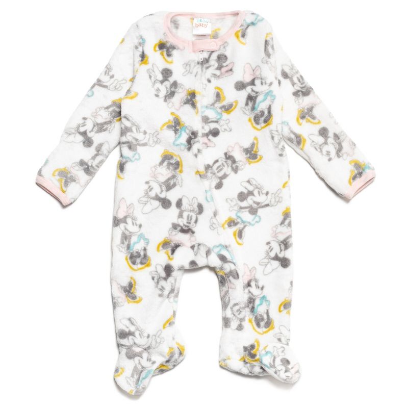 Disney Mickey Mouse Minnie Mouse Pluto Donald Duck Goofy Baby Girls 2 Pack Zip Up Sleep N' Play Coveralls Newborn to Infant, 5 of 8