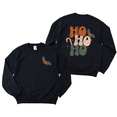 Simply Sage Market Women's Graphic Sweatshirt Retro Ho Ho Ho Front and Back