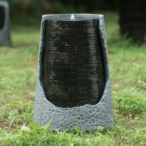 NAYSAYE Fountain Indoor Outdoor Broken Urn Water Feature Modern Decorative for Garden Patio Lawn, Gray, 17.1"*26"*19.8" - 1 of 4