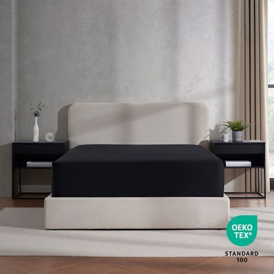 California King Black Microfiber Deep Pocket Fitted Sheet Set