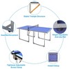 Mid-Size Table Tennis Table, 6’ x 3’ Table Tennis Game Set with Net, 2 Table Tennis Paddles & 3 Ping Pong Balls, Foldable Ping Pong Table for Outdoor - 4 of 4