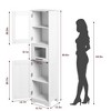 Versatile freestanding tall cabinet with glass doors, perfect for living room and kitchen storage and style - 3 of 4