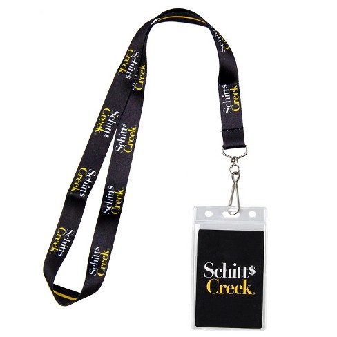 Schitts Creek Logo Design ID Badge Holder Keychain Lanyard Black