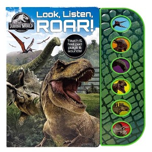 Jurassic World Look, Listen and Roar! - Textured Sound Board Book - Touch & Feel Textured Sound Pad for Tactile Play - 1 of 4