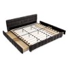 PAGED King Size Bed Upholstered Bed Frame with Drawer and Chenille Fabric Headboard, Easy Assembly, Noise Free - 3 of 4