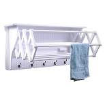 36" x 18" Wall Shelf with Collapsible Drying Rack and Hooks - Danya B.