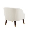 Velvet Upholstered Barrel Accent Chair with Curved Tufted Back, Square Arms and Rubberwood Legs - 4 of 4