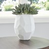 Signature Design by Ashley Karenton 10" Glass Vase, White Hand-Carved Finish - 2 of 4