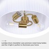LamQee 3-Light Modern Drum Chandelier 2-Tier Semi-Flush Mount Pendant Light Fixtures with Fabric Lampshades - 4 of 4