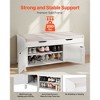 VEVOR Shoe Bench, 41.3 x 13.8 x 19.8 Inch Entryway Bench with Lift Top Storage and Seat Cushion, 250lbs Shoe Rack with 3 Cabinets , White - 4 of 4