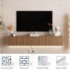 ORRD 69" Floating TV Stand with 16-Color LEDs, Wall-Mounted Entertainment Center for 55-65" TVs, Modern TV Cabinet - 3 of 4