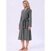 INSPIRE CHIC Women Loungewear V-neck Long Sleeve Robes Tie waist Midi Bathrobe with Pockets - 4 of 4