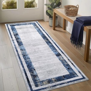 Washable Rug for Living Room,Non-Slip Area Rugs for Bedroom,Low-Pile Distressed Carpet,Indoor Foldable Print Floor Mats for Dining Room Kitchen - 1 of 4