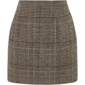 Women's Plaid High Waist Mini Skirt - Fall Bodycon Dress for Fashion Outfits 01 Grid Coffee - 1 of 4