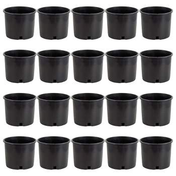 Pro Cal HGPK5PHD Round Circle 5 Gallon Wide Rim Durable Injection Molded Plastic Garden Plant Nursery Pot for Indoor or Outdoor (Set of 20)